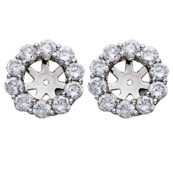 Lee Michael’s Fine Jewelry:  14k white gold, 1.0TCW round diamond jackets. - Picture 2 of 2